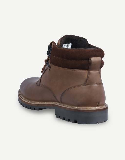 Off The Hook Hanks leather lace-up worker boots in brown, 3 of 7