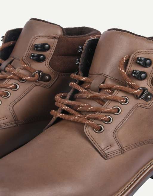 Off The Hook Hanks leather lace-up worker boots in brown, 6 of 7