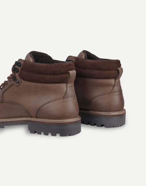 Off The Hook Hanks leather lace-up worker boots in brown, 7 of 7