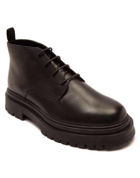 OFF THE HOOK 'HARDROCK' leather chukka ankle mens boots in black - view 1