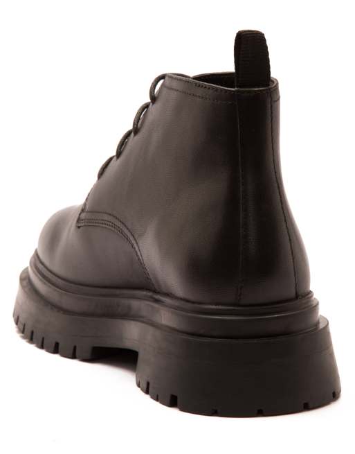 OFF THE HOOK 'HARDROCK' leather chukka ankle mens boots in black, 3 of 4