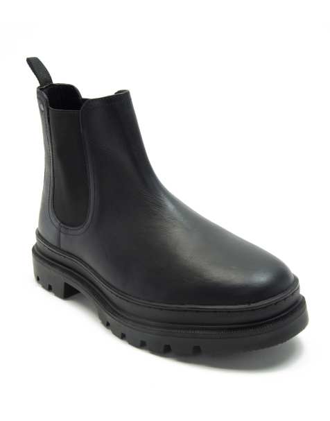 OFF THE HOOK HARRISON slip on chelsea leather boots in black - view 1