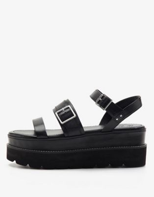  Hatton double strap leather western sandals 
