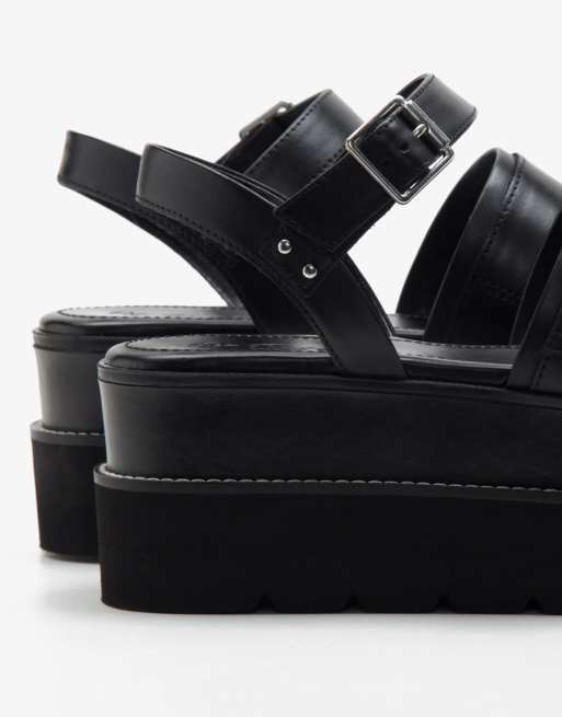 Off The Hook - Hatton - Leren western sandalen met bandjes in zwart, 2 van 4