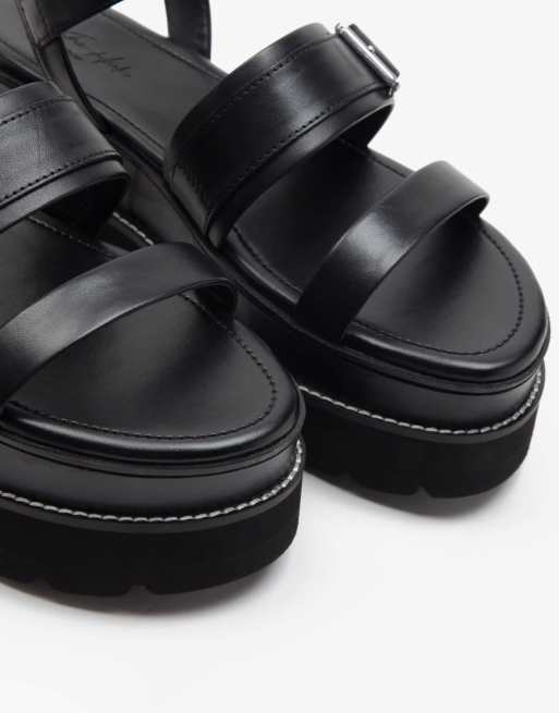 Off The Hook - Hatton - Leren western sandalen met bandjes in zwart, 3 van 4