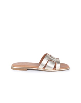  Heath leather slip on flat sandals 