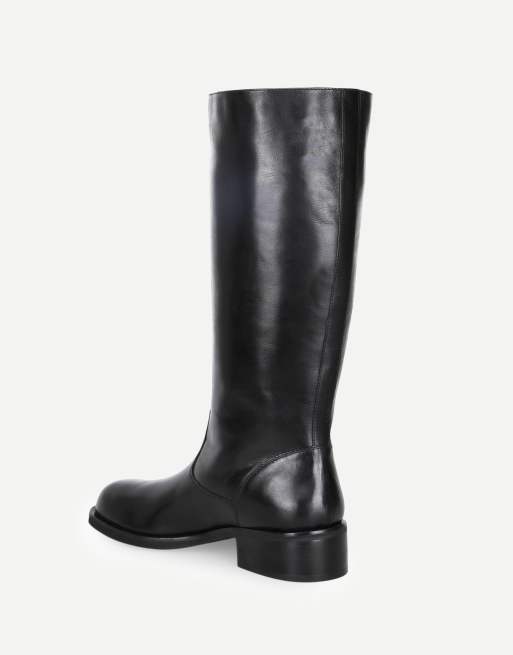 Off The Hook Helia leather block heel knee high boots in black, 3 of 6
