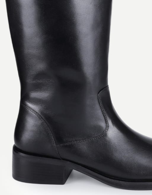 Off The Hook Helia leather block heel knee high boots in black, 5 of 6