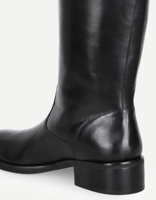 Off The Hook Helia leather block heel knee high boots in black, 6 of 6