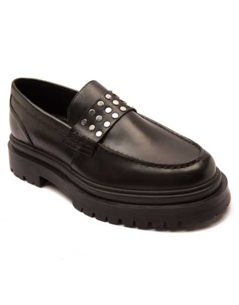 OFF THE HOOK 'HENDRIX' black leather elevated mens loafer in black - view 1