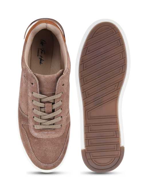 Off The Hook Henley suede leather low‑top trainers in mink suede, 2 of 4
