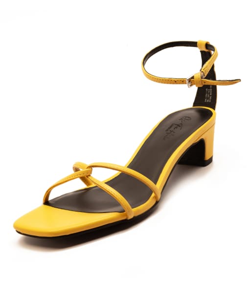 Off The Hook 'holborn' low block heel leather heeled sandalss in