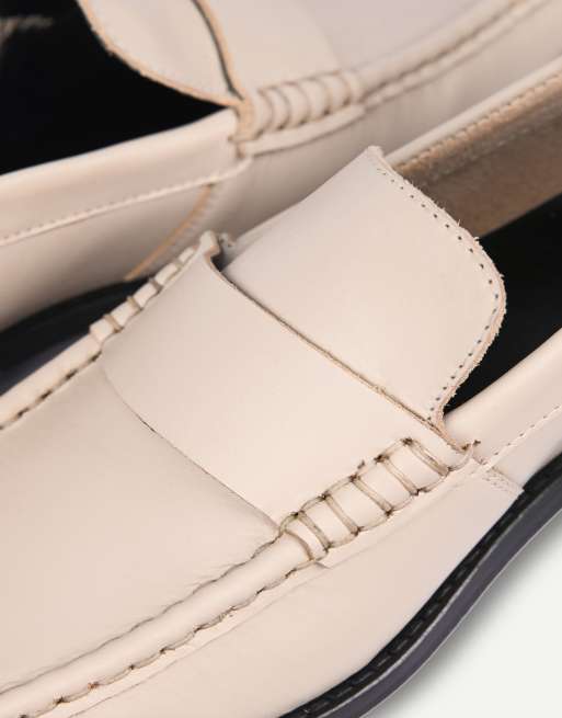 Off The Hook Jacks square toe penny loafers in cream, 3 of 7