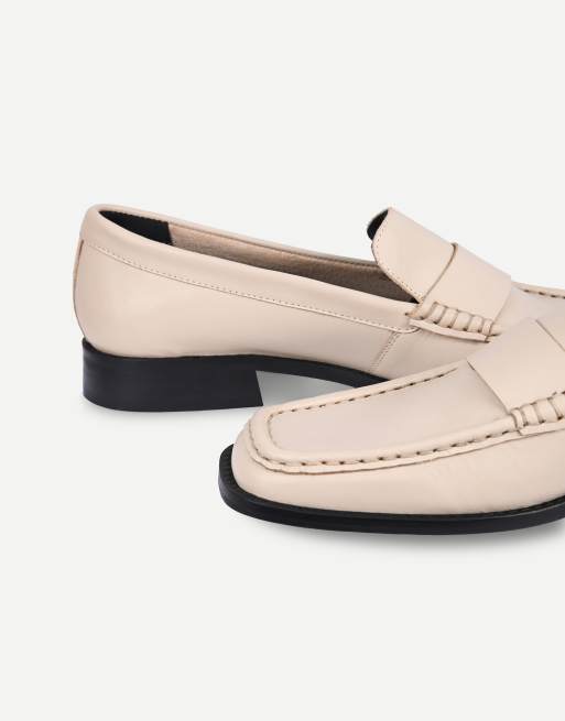 Off The Hook Jacks square toe penny loafers in cream, 5 of 7