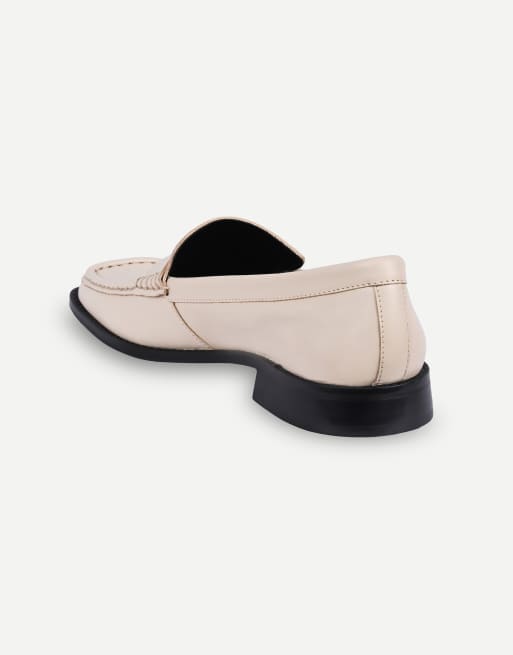 Off The Hook Jacks square toe penny loafers in cream, 7 of 7