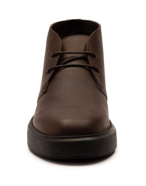 Off The Hook Jethro leather casual lace-up chukka boots in dark brown, 3 of 4