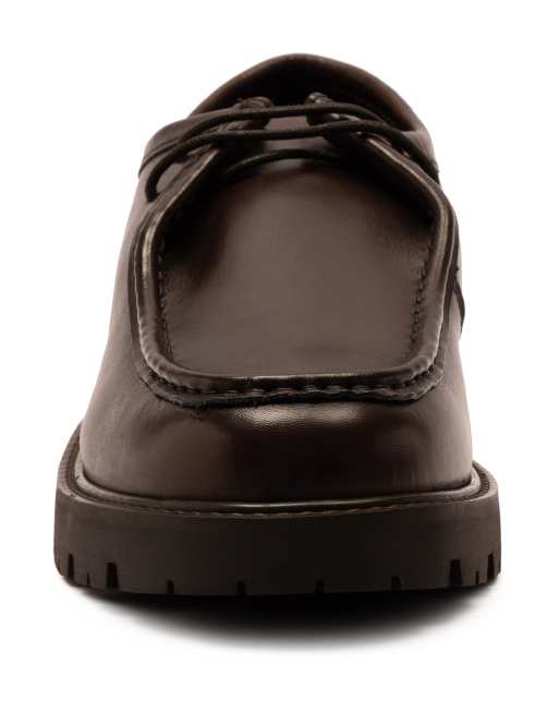 Off The Hook Jovi casual lace-up leather boat shoes in brown, 3 of 4