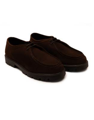  Jovi casual lace-up leather boat shoes in chocolate