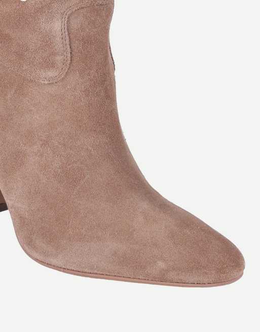 Off The Hook Juno suede slouchy knee-high boots with buckle detail in taupe suede, 7 of 7