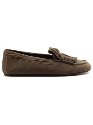  Kennet suede fringe moccasin loafers in khaki