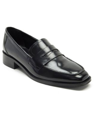 Off The Hook kew slip on loafer leather shoe in true black - ASOS Price Checker