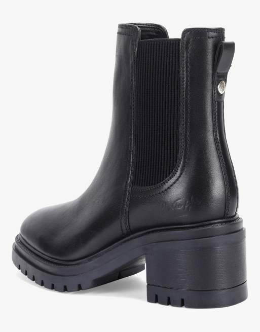 OFF THE HOOK 'KINGTON' Block Heel High Ankle Leather Chelsea Boots in Black, 2 of 4
