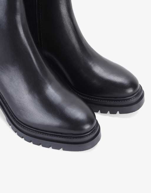 OFF THE HOOK 'KINGTON' Block Heel High Ankle Leather Chelsea Boots in Black, 3 of 4