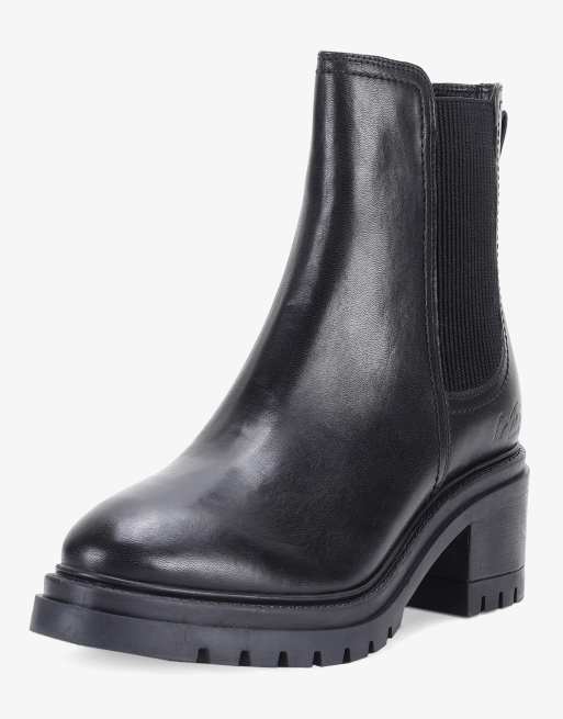 OFF THE HOOK 'KINGTON' Block Heel High Ankle Leather Chelsea Boots in Black, 4 of 4
