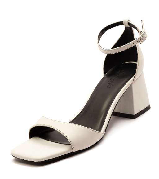 Off The Hook 'knightsbridge' low block bridal heeled sandals in white