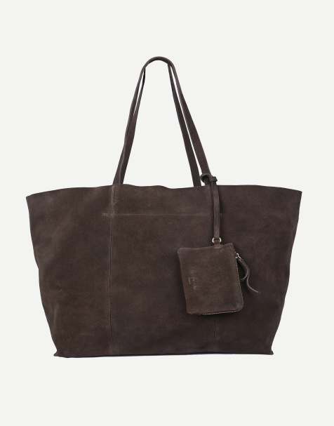 Off The Hook Lauryn shopper suede tote bag in brown - view 1