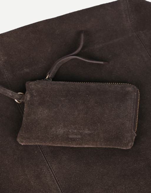 Off The Hook Lauryn shopper suede tote bag in brown, 4 of 7