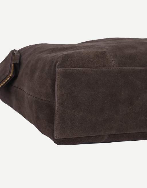 Off The Hook Lauryn shopper suede tote bag in brown, 5 of 7