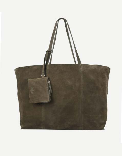 Off The Hook Lauryn shopper suede tote bag in olive - view 1