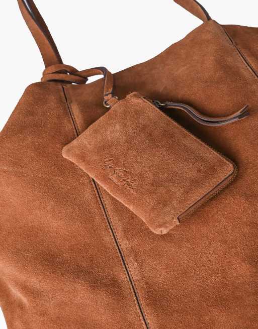 Off The Hook Lauryn shopper suede tote bag in tan, 4 of 7