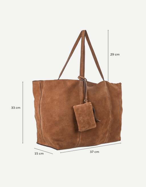 Off The Hook Lauryn shopper suede tote bag in tan, 7 of 7