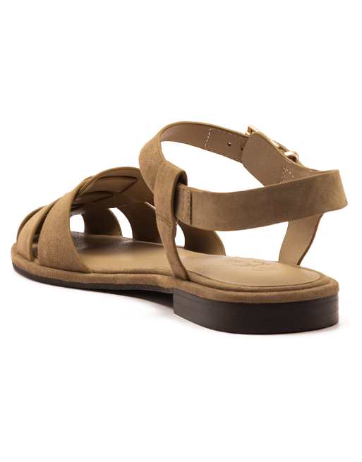 Off The Hook Lilly leather fisherman flat sandals in olive, 3 of 4