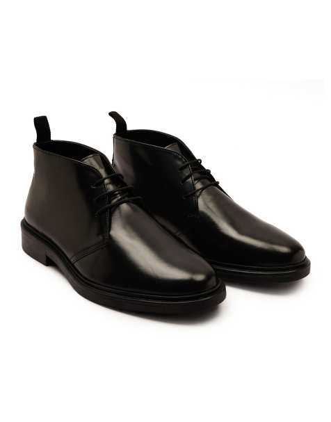 Off The Hook Loki leather lace-up desert boots in black - view 1