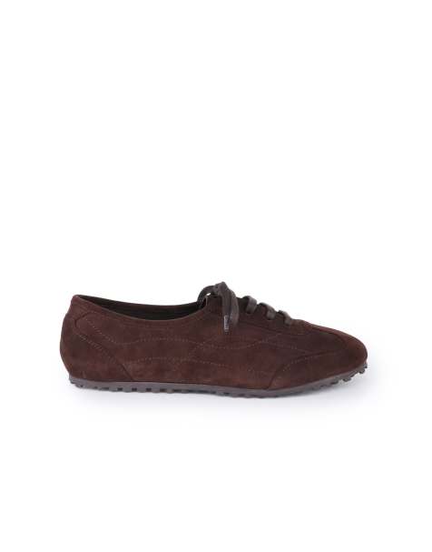 Off The Hook Luna suede casual lace-up trainers in dark brown - view 1