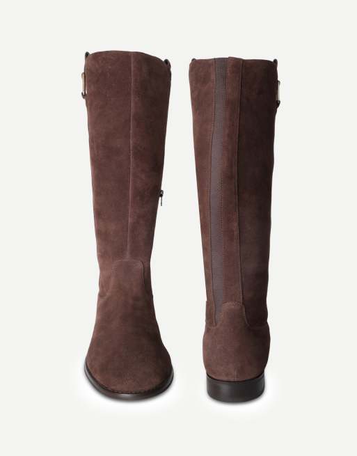 Off The Hook Marie suede knee high riding boots in brown suede, 4 of 6