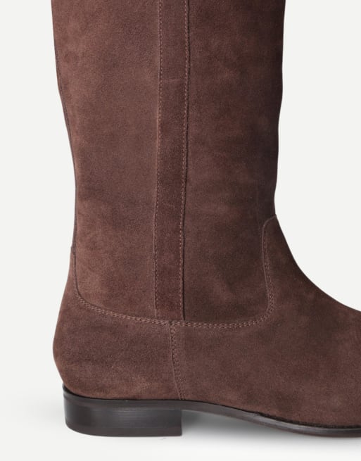 Off The Hook Marie suede knee high riding boots in brown suede, 6 of 6