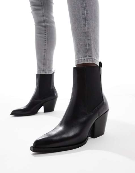 Off The Hook - Marlow - Bottines style santiags en cuir - Noir - view 1