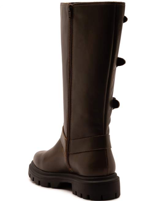 Off The Hook Mauley leather knee-high biker boots in copper, 3 of 4