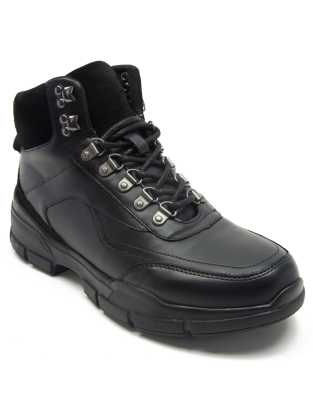 Off the hook men's asher lace up hiking leather boots in black