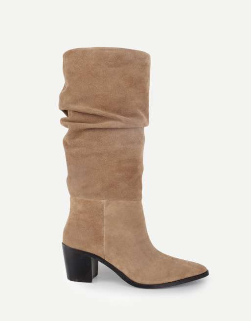 Off The Hook Muswell suede slouchy knee high boots in taupe suede, 2 of 5