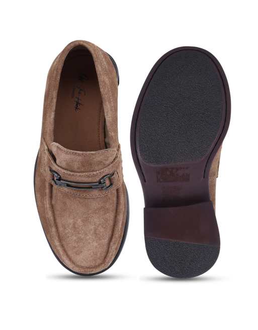 Off The Hook Myron suede leather horsebit loafers in mink suede, 2 of 4