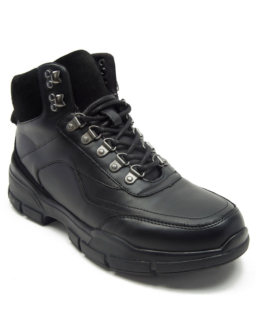 Off The Hook Off the hook men's 'asher' lace up hiking leather boots in black