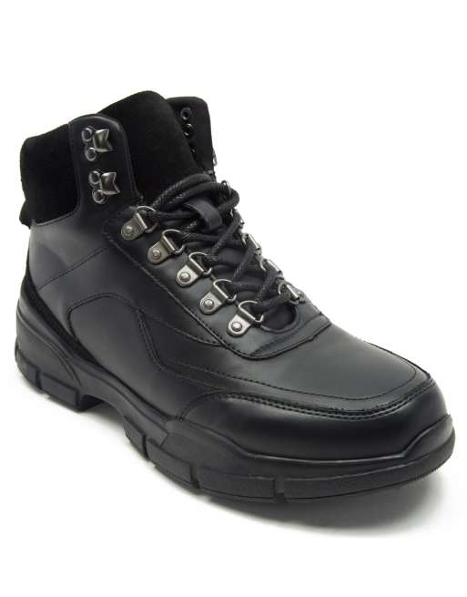  Off The Hook Off the hook men's 'asher' lace up hiking leather boots in black