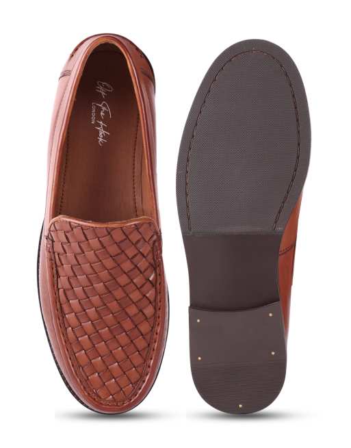 Off The Hook Orson leather woven loafers in tan, 3 of 5