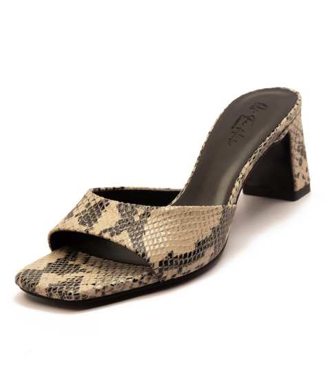 OFF THE HOOK 'PARK' Block Heel Women Heeled Snake Print Leather Sandals - view 1