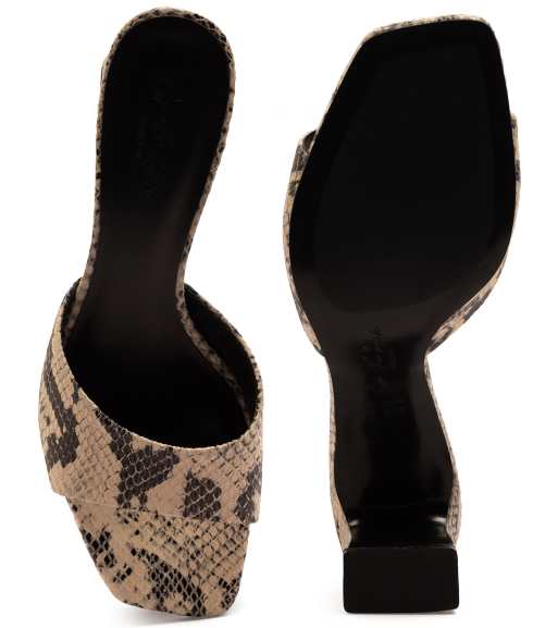 OFF THE HOOK 'PARK' Block Heel Women Heeled Snake Print Leather Sandals, 2 of 4